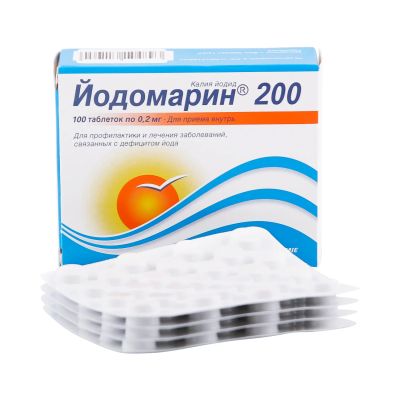 Лот: 23712309. Фото: 1. Йодомарин таб. 0,2мг №100. Лекарства