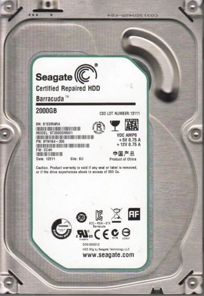 Лот: 3199780. Фото: 1. 2 TB Seagate 3.5" (неисправный... Жёсткие диски (HDD)