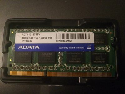Лот: 17522615. Фото: 1. Sodim DDR3 4GB A-Data ad73l1c1674ev. Оперативная память