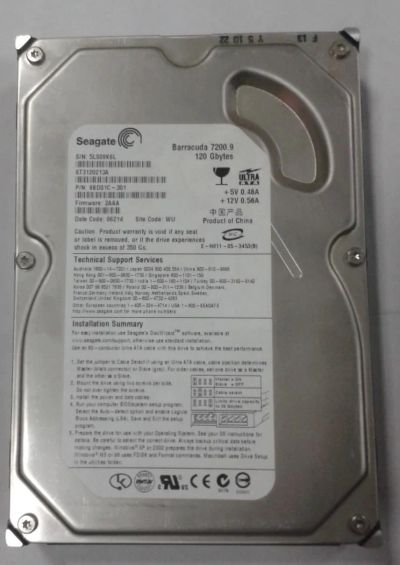 Лот: 8291285. Фото: 1. Жесткий диск IDE Seagate ST3120213A... Жёсткие диски (HDD)