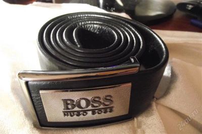 Лот: 1646739. Фото: 1. Кожаный брючный ремень HUGO BOSS. Ремни, пояса