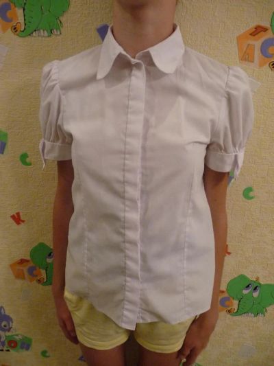 Лот: 4372163. Фото: 1. блузка белая 158. Рубашки, блузки, водолазки