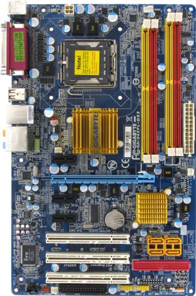 Лот: 13501285. Фото: 1. Материнская плата Gigabyte GA-945PL-DS3... Материнские платы