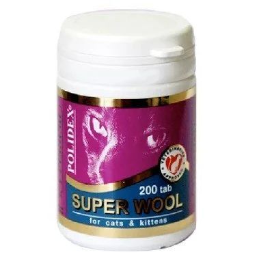 Лот: 16213659. Фото: 1. Витамины Super Wool+ для кошек... Косметика для животных