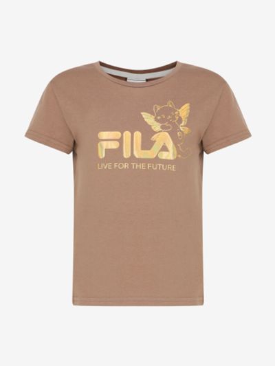 Лот: 24775295. Фото: 1. Футболка для девочек FILA, Коричневый. Другое (спортивная одежда)