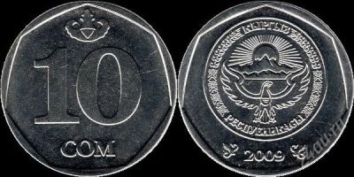 Лот: 2566777. Фото: 1. 10 сом 2009 Кыргызстан ОБМЕН Читайте... Страны СНГ и Балтии