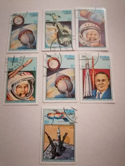 Лот: 24866829. Фото: 1. Куба 1986 год набор марок космос. Марки