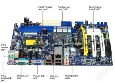 Лот: 1687627. Фото: 1. Материнская плата Foxconn G31MXP-K... Материнские платы