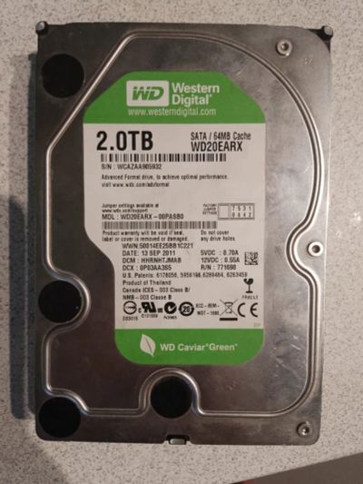 Лот: 21324525. Фото: 1. Western Digital 2 ТБ WD20EARX. Жёсткие диски (HDD)