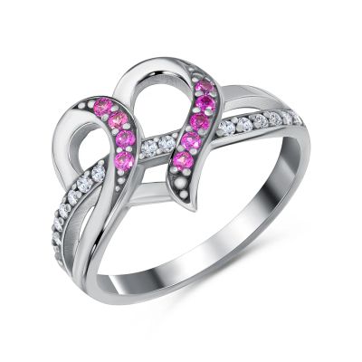 Лот: 23783693. Фото: 1. Серебряное кольцо с фианитами. Кольца, перстни