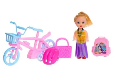 Лот: 20742297. Фото: 1. Кукла малышка «Катя» с велосипедом... Куклы и аксессуары