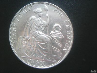 Лот: 13360363. Фото: 1. Перу 1915 г. 1 соль. Америка