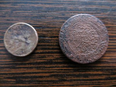 Лот: 4475897. Фото: 1. Пара старых медных монет. Россия до 1917 года