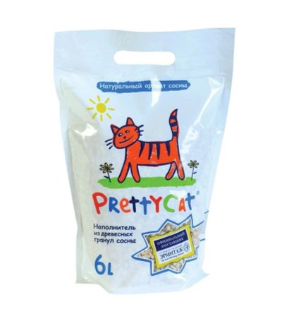 Лот: 14386596. Фото: 1. Наполнитель древесный PrettyCat... Миски, лотки, наполнители