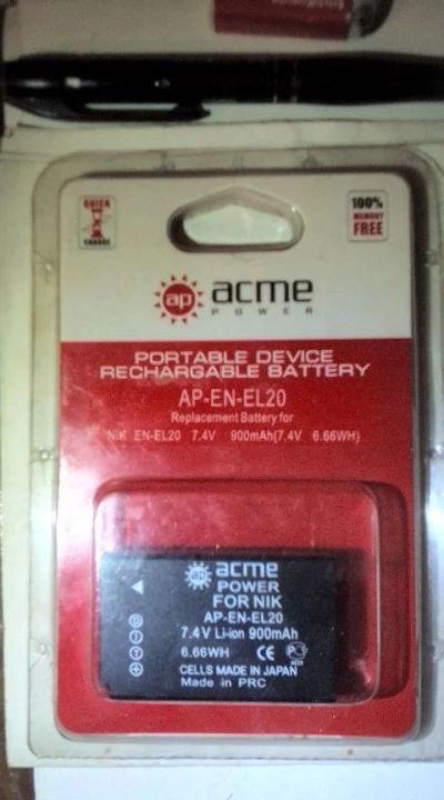 Лот: 18740390. Фото: 1. AcmePower EN-EL20. Аккумуляторы, зарядные