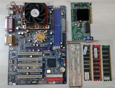 Лот: 8509028. Фото: 1. материнка GA-8PE800\SP6800M2\intel... Материнские платы