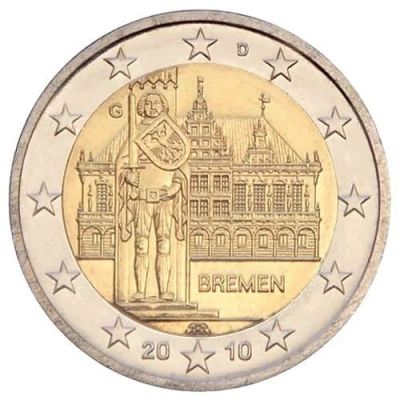 Лот: 9629653. Фото: 1. 2 евро 2010 Германия D Федеральные... Германия и Австрия