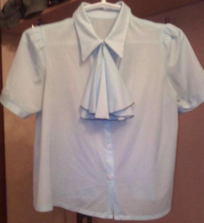 Лот: 10525625. Фото: 1. Голубая блузка. Рубашки, блузки, водолазки