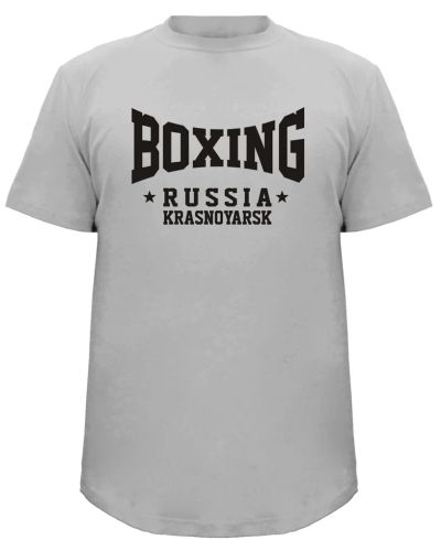 Лот: 3463890. Фото: 1. Футболка серая Boxing Krasnoyarsk. Футболки, поло
