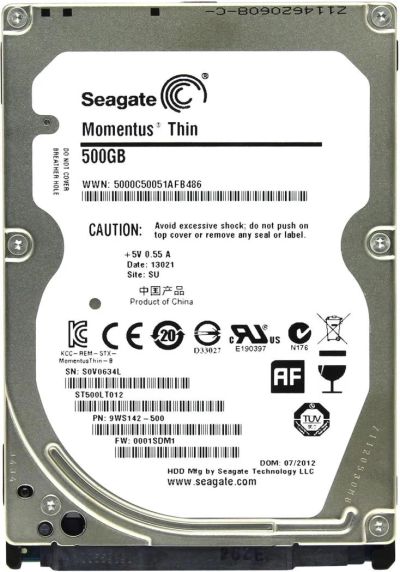 Лот: 11195060. Фото: 1. Жесткий диск 500Gb 2.5" Seagste... Жёсткие диски (HDD)