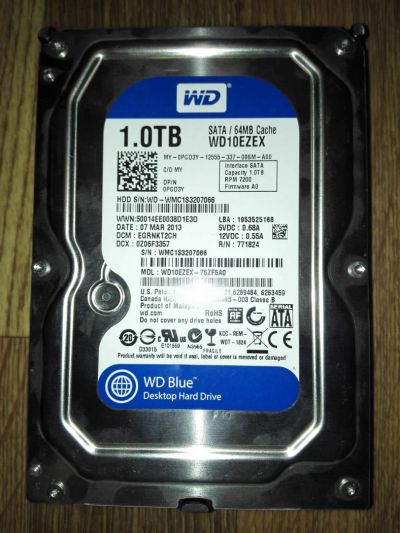 Лот: 5320140. Фото: 1. Жесткий диск 1Tb Western Digital... Жёсткие диски (HDD)