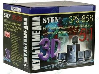 Лот: 6641633. Фото: 1. Акустическая система 5.1 SVEN-858... Акустические системы