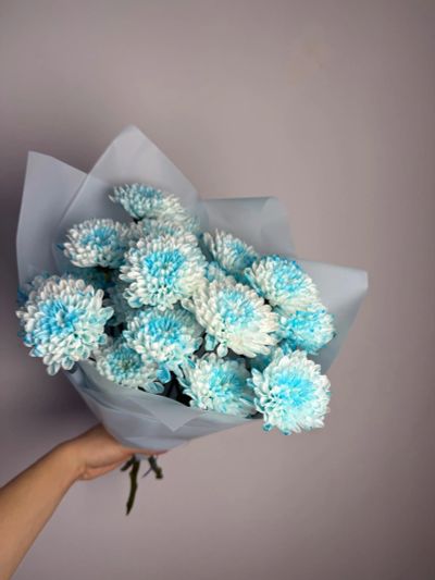 Лот: 25675933. Фото: 1. 4. Букет - комплимент из синих... Свежие цветы