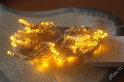 Лот: 2223805. Фото: 1. led гирлянда жёлтая 100 ламп,8... Световое оборудование