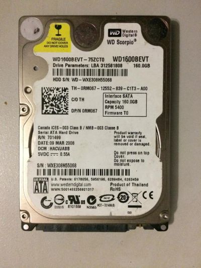 Лот: 10765251. Фото: 1. Жесткий диск WD 160Gb - 2. Жёсткие диски (HDD)