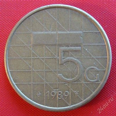 Лот: 1588939. Фото: 1. (№717-3/LF) 5 гульденов 1989... Европа