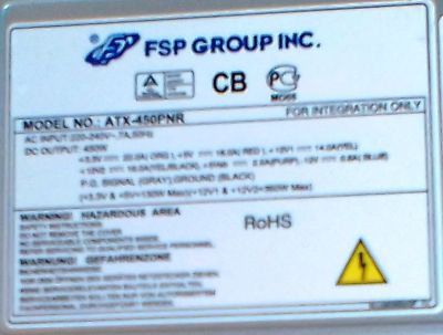 Лот: 12057311. Фото: 1. Блок питания FSP ATX-450PNR 450... Корпуса, блоки питания