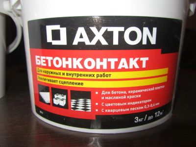 Лот: 4247525. Фото: 1. Грунтовка Бетоконтакт Axton с... Смеси, шпатлевки, цемент