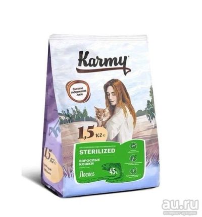 Лот: 18288199. Фото: 1. Karmy (Карми) Sterilized – Лосось... Корма