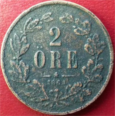 Лот: 8233930. Фото: 1. Швеция 2 эре 1861 год. Европа