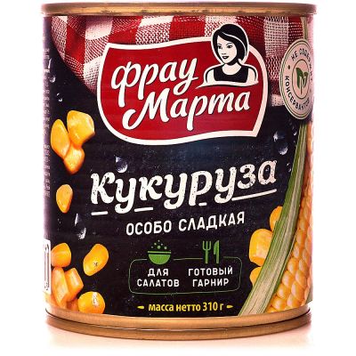 Лот: 16771526. Фото: 1. кукуруза Фрау Марта. Консервы