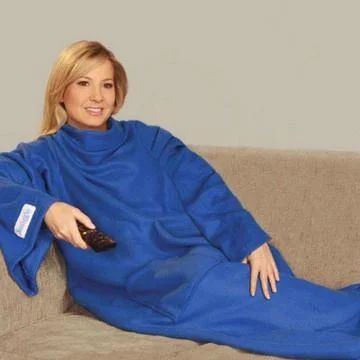 Лот: 3915128. Фото: 1. Одеяло с рукавами Snuggie (плед-халат... Одеяла, подушки