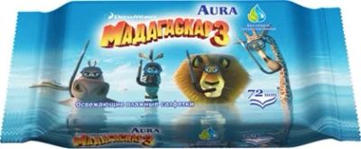 Лот: 5291638. Фото: 1. Влажные салфетки Aura Мадагаскар... Бытовая химия