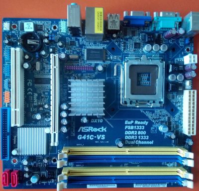Лот: 16033026. Фото: 1. Материнская плата ASRock G41C-VS. Материнские платы