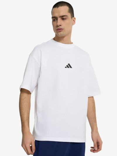 Лот: 25085517. Фото: 1. Футболка мужская adidas, Белый. Другое (спортивная одежда)