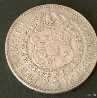 Лот: 1163034. Фото: 1. Швеция 2 кроны 1935 серебро 800. Европа