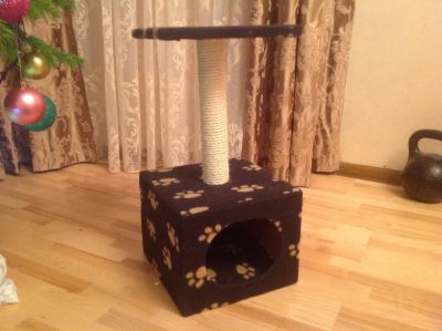 Лот: 4927748. Фото: 1. Когтеточка домик для кота. Игрушки для животных