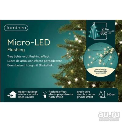 Лот: 16931603. Фото: 1. Гирлянда 2.4м micro LED tree bunch... Гирлянды, шарики, новогодние аксессуары