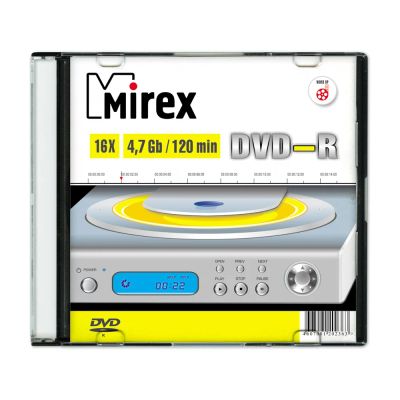Лот: 18952445. Фото: 1. Диск DVD-R Mirex 4,7 GB, скорость... CD, DVD, BluRay