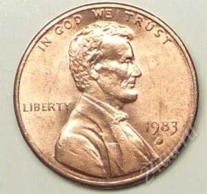 Лот: 1568786. Фото: 1. США. 1 цент 1983г. Америка