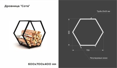 Лот: 18613998. Фото: 1. Дровница "Сота". Регулируемые... Мебель для сада, дачи