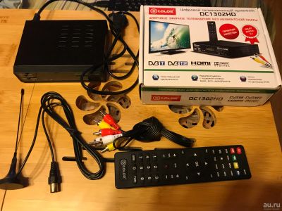 Лот: 15846781. Фото: 1. DVB-T2 tv ресивер D-color DC1302HD... Цифровое, спутниковое ТВ