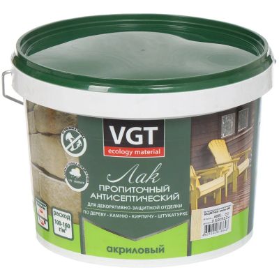 Лот: 24213944. Фото: 1. Лак VGT, антисептик, полуглянцевый... Краски, лаки, растворитель