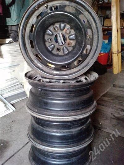 Лот: 332750. Фото: 1. Диски стальные 14" на TOYOTA б... Шины