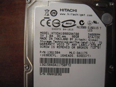 Лот: 4218981. Фото: 1. Жесткий диск для ноутбука IDE... Жёсткие диски (HDD)