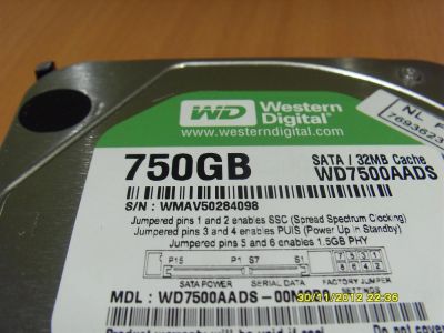 Лот: 3346432. Фото: 1. Продам Ж/Д 750GB WDC WD7500AADS-00M2B0... Жёсткие диски (HDD)